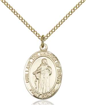 Our Lady Of Knots Medal<br/>8383 Oval, Gold Filled