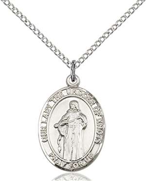 Our Lady Of Knots Medal<br/>8383 Oval, Sterling Silver