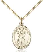 St. Ivo Medal<br/>8384 Oval, Gold Filled