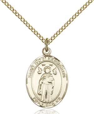 St. Ivo Medal<br/>8384 Oval, Gold Filled