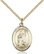 St. Drogo Medal<br/>8386 Oval, Gold Filled