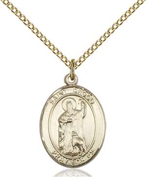 St. Drogo Medal<br/>8386 Oval, Gold Filled