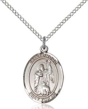 St. Drogo Medal<br/>8386 Oval, Sterling Silver