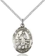 St. Bernadine Of Sienna Medal<br/>8387 Oval, Sterling Silver