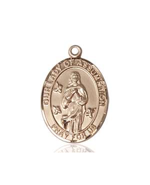Our Lady Of Assumption Medal<br/>8388 Oval, 14kt Gold