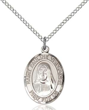 St. Pauline Visintainer Medal<br/>8391 Oval, Sterling Silver