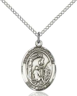 St. Paul the Hermit Medal<br/>8394 Oval, Sterling Silver