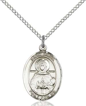 St. Daria Medal<br/>8396 Oval, Sterling Silver