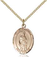 St. Nathanael Medal<br/>8398 Oval, Gold Filled
