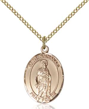 St. Nathanael Medal<br/>8398 Oval, Gold Filled