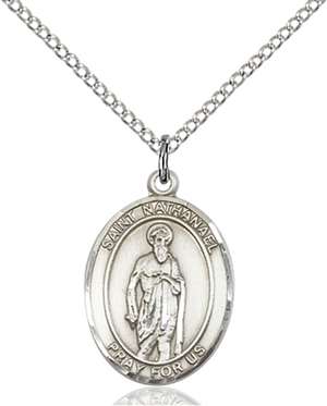 St. Nathanael Medal<br/>8398 Oval, Sterling Silver
