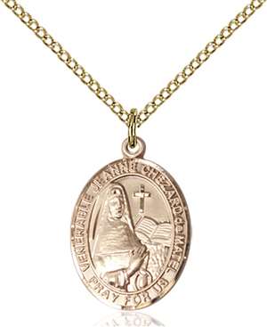 Venerable Jeanne Chezard de Matel Medal<br/>8401 Oval, Gold Filled