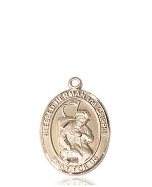 Blessed Herman the Cripple Medal<br/>8403 Oval, 14kt Gold