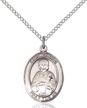 St. Gerald Medal<br/>8404 Oval, Sterling Silver