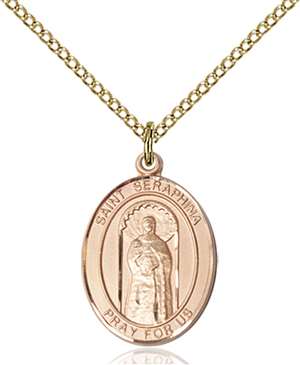 St. Seraphina Medal<br/>8405 Oval, Gold Filled