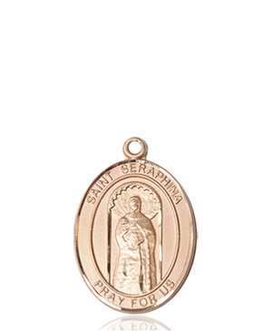 St. Seraphina Medal<br/>8405 Oval, 14kt Gold