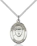 St. Damien of Molokai Medal<br/>8412 Oval, Sterling Silver