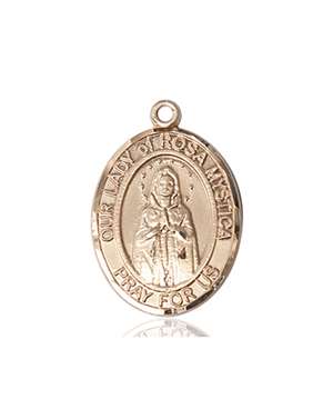 Our Lady of Rosa Mystica Medal<br/>8413 Oval, 14kt Gold