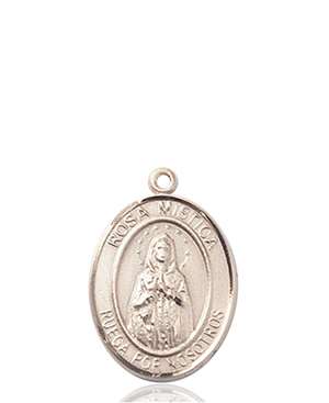 Our Lady ROSA MYSTICA Medal<br/>8413 Spanish, Oval, 14kt Gold