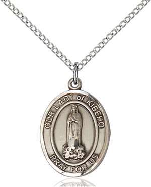 Our Lady of Kibeho Medal<br/>8414 Oval, Sterling Silver