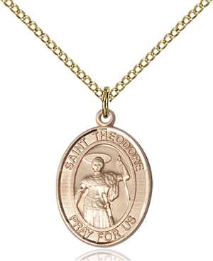 St. Theodore Stratelates Medal<br/>8415 Oval, Gold Filled
