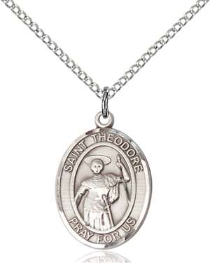 St. Theodore Stratelates Medal<br/>8415 Oval, Sterling Silver