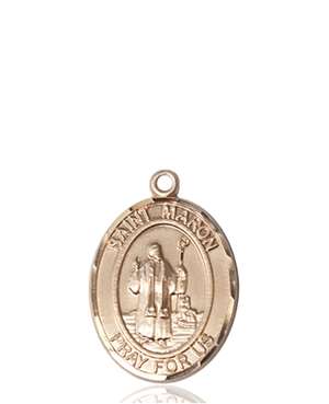 St. Maron Medal<br/>8417 Oval, 14kt Gold