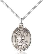 St. Maron Medal<br/>8417 Oval, Sterling Silver