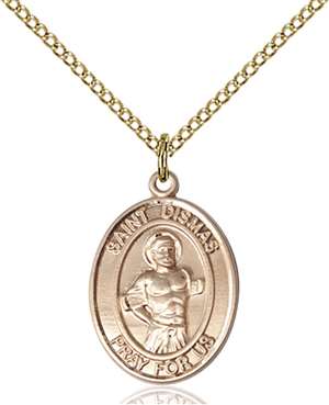 St. Dismas Medal<br/>8418 Oval, Gold Filled