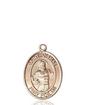 St. Dismas Medal<br/>8418 Oval, 14kt Gold