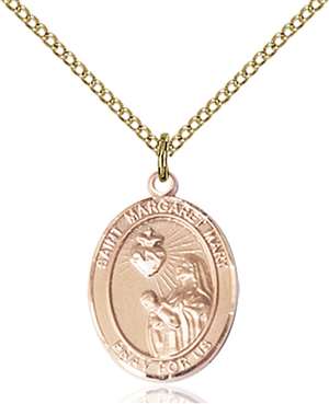St. Margaret Mary Alacoque Medal<br/>8420 Oval, Gold Filled