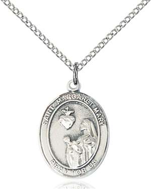 St. Margaret Mary Alacoque Medal<br/>8420 Oval, Sterling Silver