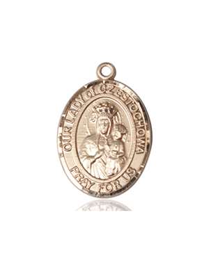 Our Lady of Czestochowa Medal<br/>8421 Oval, 14kt Gold