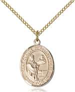 St. Claude de la Colombiere Medal<br/>8432 Oval, Gold Filled