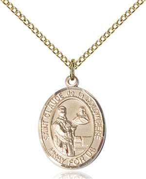 St. Claude de la Colombiere Medal<br/>8432 Oval, Gold Filled