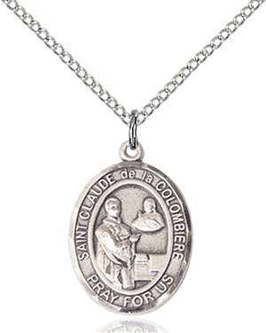 St. Claude de la Colombiere Medal<br/>8432 Oval, Sterling Silver