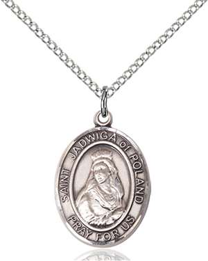 St. Jadwiga of Poland Medal<br/>8434 Oval, Sterling Silver