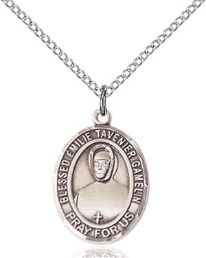 BLESSED EMILIE TAVERNIER GAMELIN Medal<br/>8437 Oval, Sterling Silver