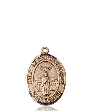 St. Medard of Noyon Medal<br/>8444 Oval, 14kt Gold