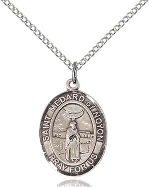 St. Medard of Noyon Medal<br/>8444 Oval, Sterling Silver