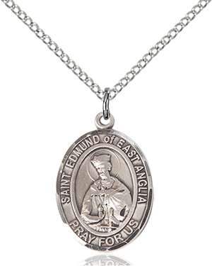 St. Edmund Of East Anglia Medal<br/>8445 Oval, Sterling Silver