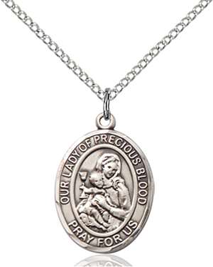 Our Lady of the Precious Blood Medal<br/>8448 Oval, Sterling Silver