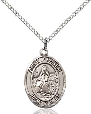 St. Ephrem Medal<br/>8449 Oval, Sterling Silver