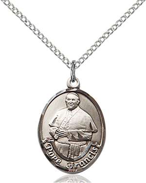 Pope Francis Oval Medal<br/>8451 Oval, Sterling Silver