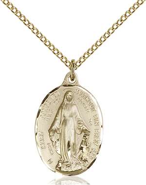 Immaculate Conception Medal<br/>85 Oval, Gold Filled