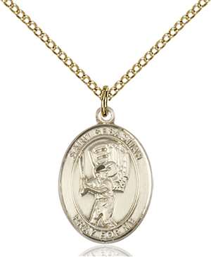 St. Sebastian / Baseball Medal<br/>8600 Oval, Gold Filled