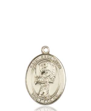 St. Sebastian / Baseball Medal<br/>8600 Oval, 14kt Gold