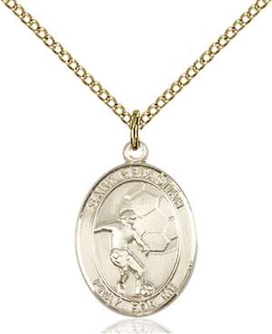 St. Sebastian / Soccer Medal<br/>8603 Oval, Gold Filled