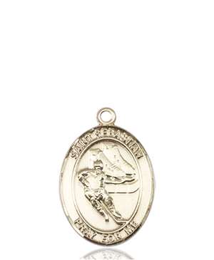 St. Sebastian / Hockey Medal<br/>8604 Oval, 14kt Gold