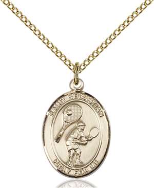St. Sebastian / Tennis Medal<br/>8605 Oval, Gold Filled